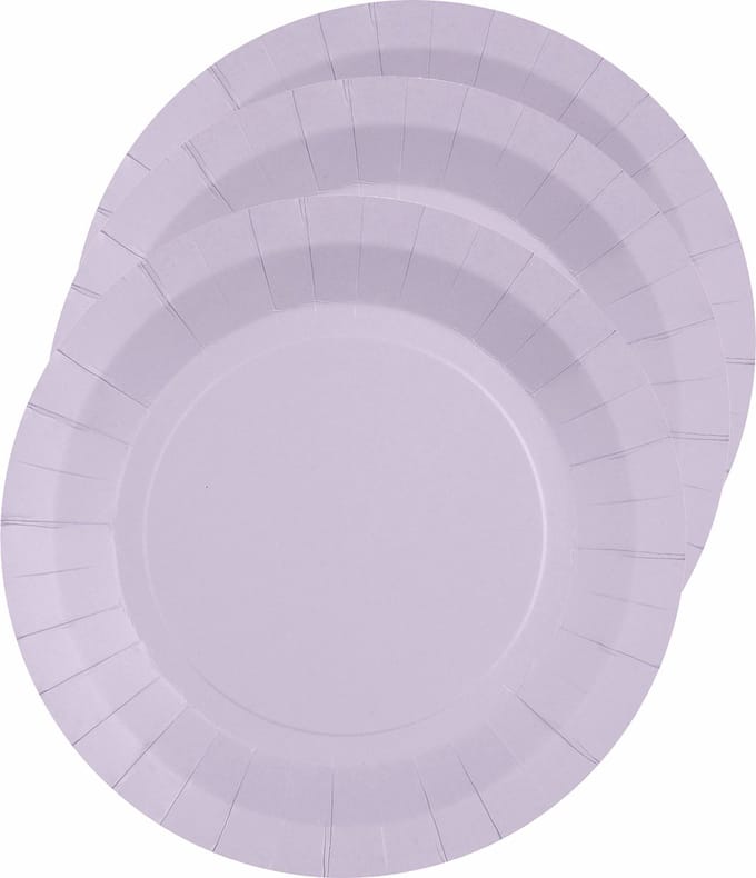 Santex Bordjes karton - 10x - rond - lila paars - 22 cm - feestbordjes