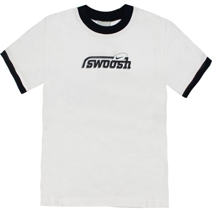Vintage Nike Jongens Wit "Swoosh" T-shirt