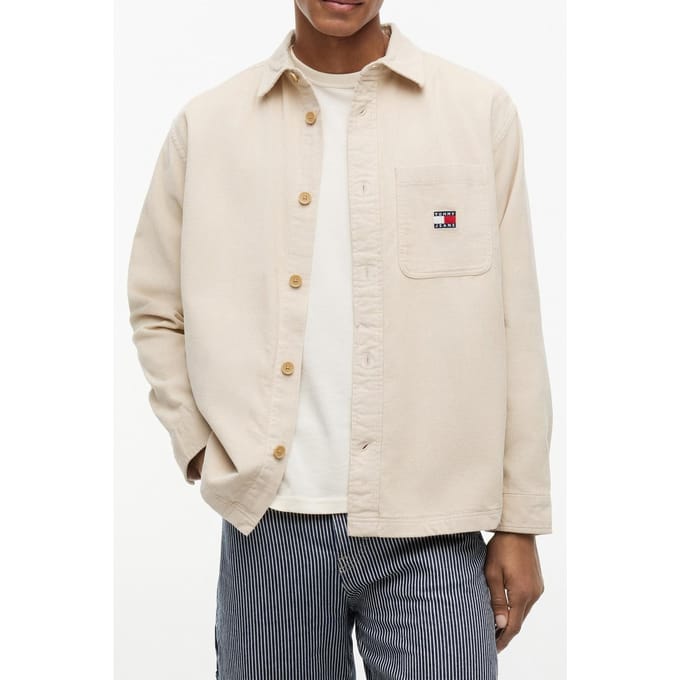 Tommy Hilfiger Brick Cord Overshirt Classic Beige Größe: S | Casual hemden Outlet | Herren | Braun