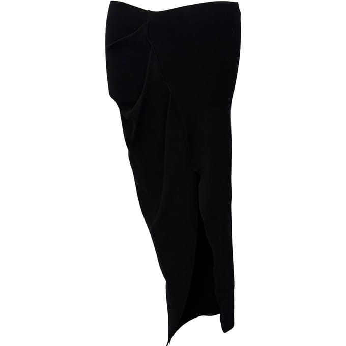 Rick Owens gedrapeerde asymmetrische midi-rok in zwarte viscose
