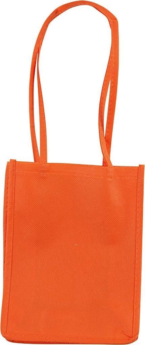 Oranje tasje met hengels 20 cm