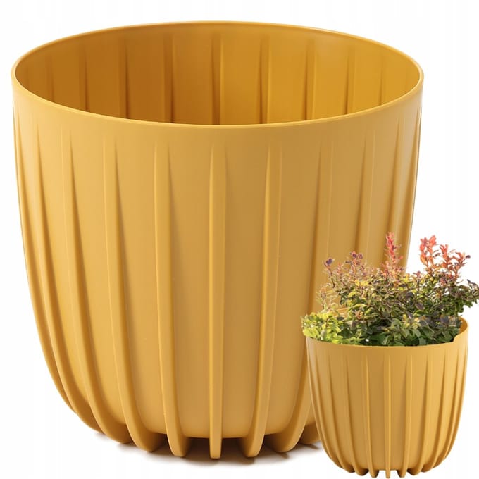 Doniczka MIRA Hoogte 13cm - Mosterd