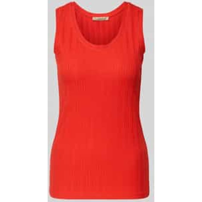 Top met bandjes en ronde hals, model 'Pointelle'