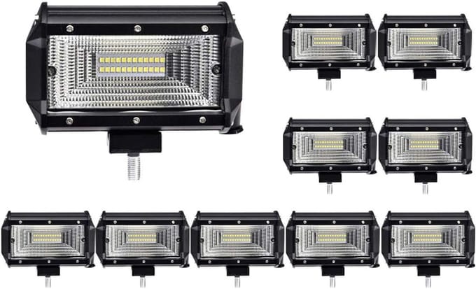 LED Werklamp - Extra Verlichting - Offroad Gebruik - Waterdicht IP67 - 72W 5 Inch - Wit