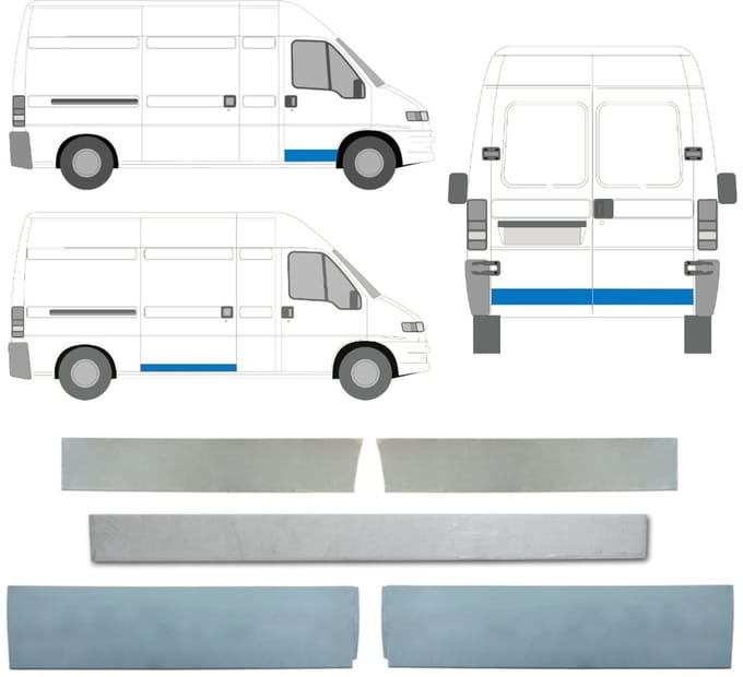 Deur reparatiepaneel voor Citroen Jumper 1994-2006 / Links + Rechts / Set