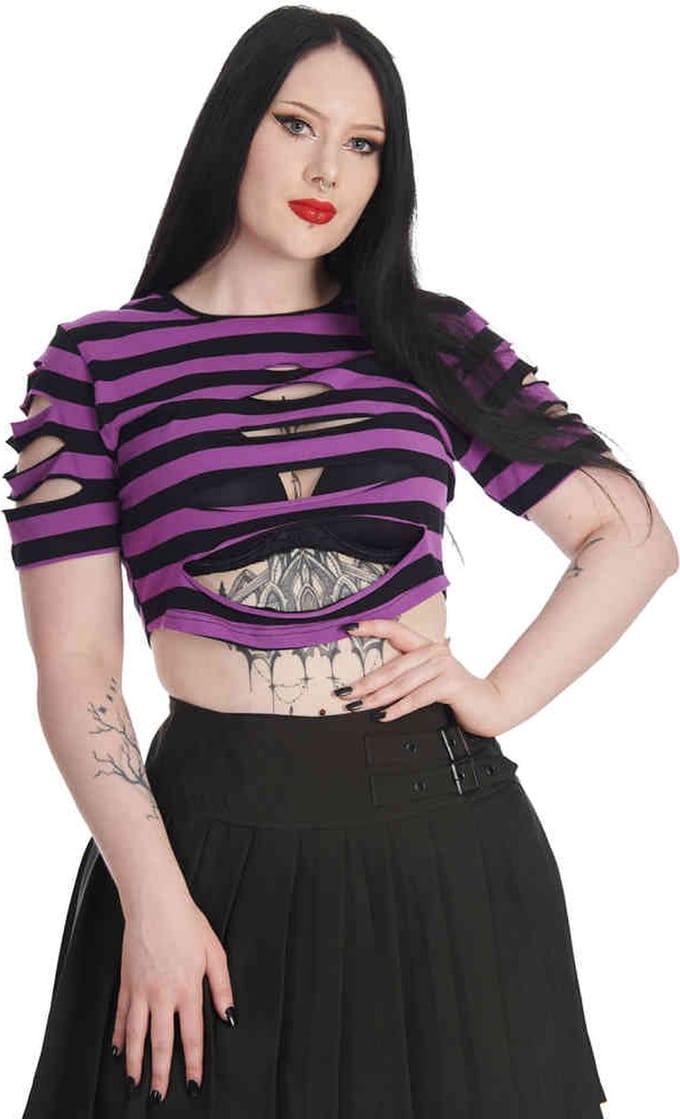 Banned - Toxicbby Crop top - L - Paars