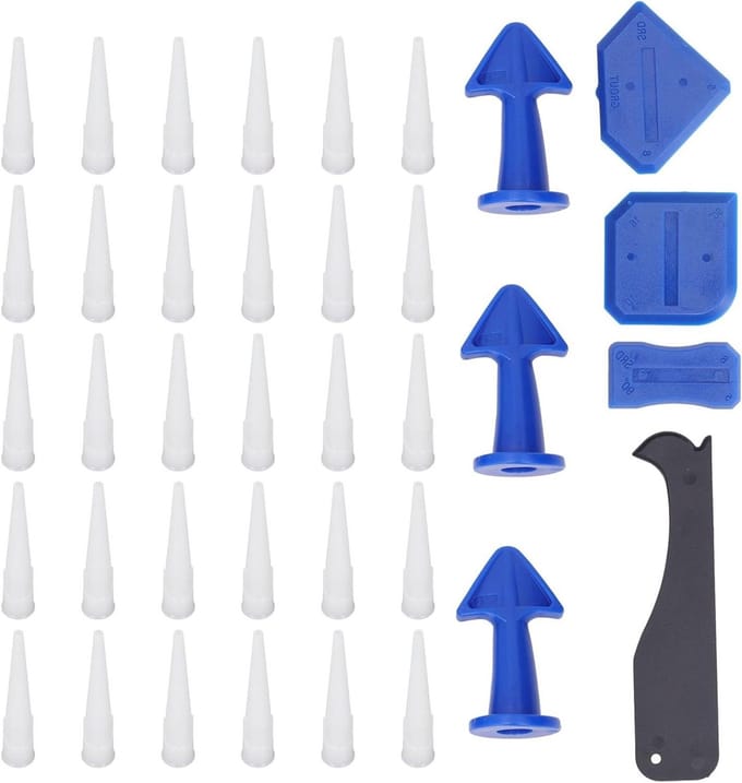 Kitgereedschap Set - Kit afwerking - Nette Afwerking - 37 Delig - Diverse Maten - Wit Blauw