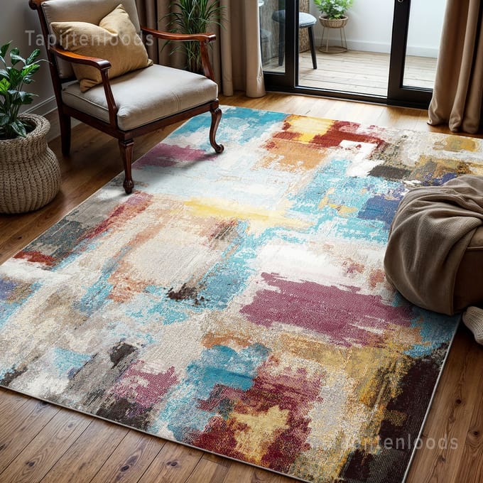 Muratap Picasso artisan vintage vloerkleed multi laagpolig- 140x200 cm