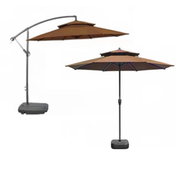 3 Mètres Double Toit Parasol Tissu de Rechange Extérieur Cour Jardin Parasol