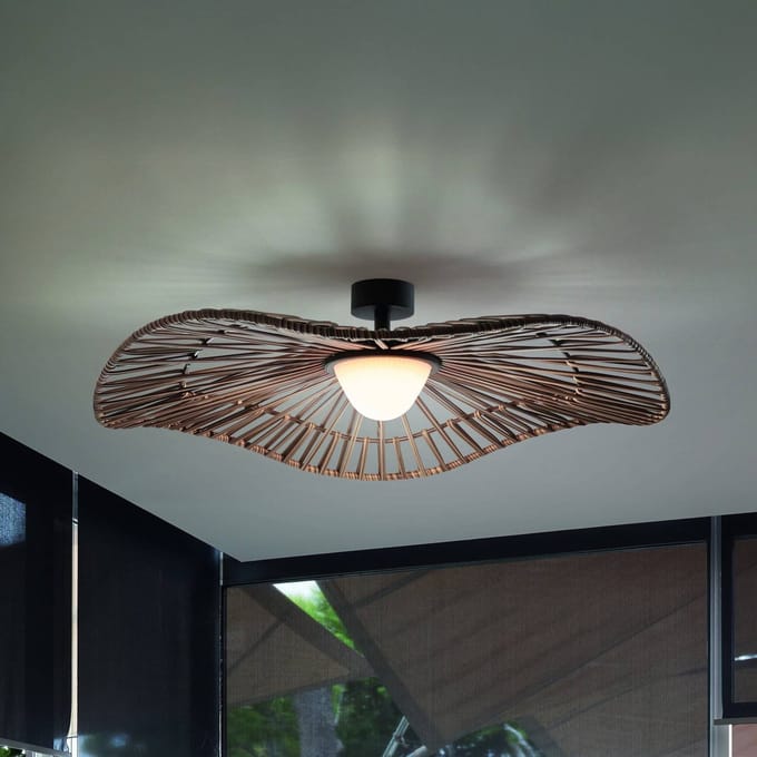 Bover LED buiten plafondlamp Mediterránia, bruin, Ø 105 cm