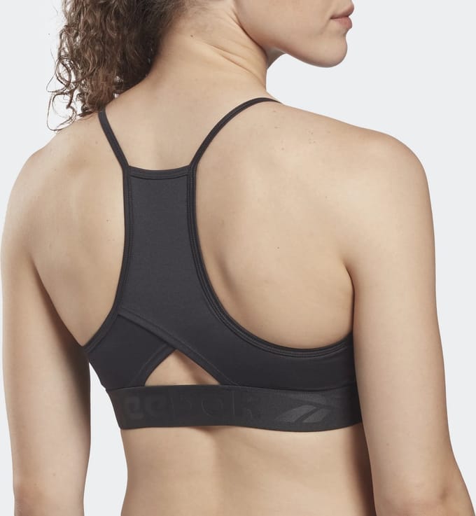 Reebok Sport BH Dames model Big Logo Bra - Zwart/Wit - Maat S