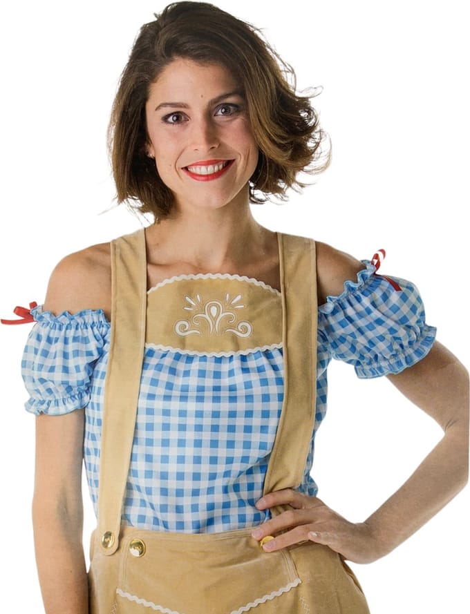 Oktoberfest Blouse Dames shirt blauw – maat M