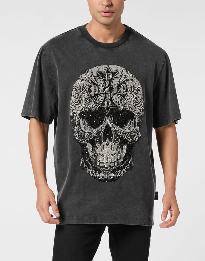 T-Shirt Ronde Hals Ss Skull
