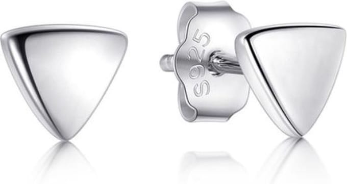 Cilla Silver dames oorknoppen 925 Zilver Triangle zilver
