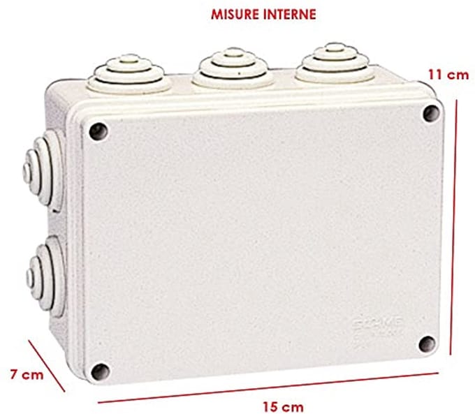 Rechthoekige Aansluitdoos voor Wandmontage - 150 x 110 x 70 mm, IP55