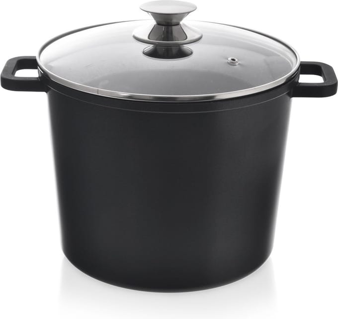 Kookpan Graniet met Glazen Deksel Hoog GRANDE 7,6 l - Kookpot - Soeppan