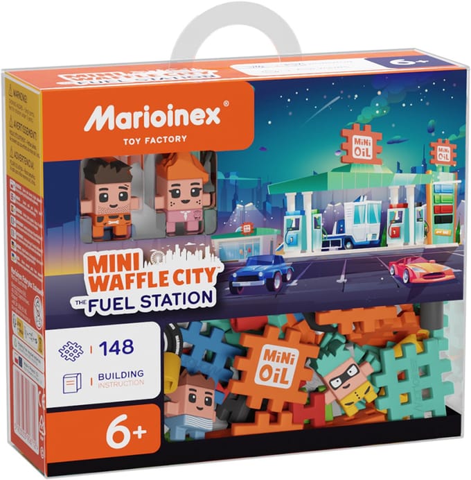 Mini wafel blokken tankstation 148 stuks - Marioinex - vanaf 6 jaar