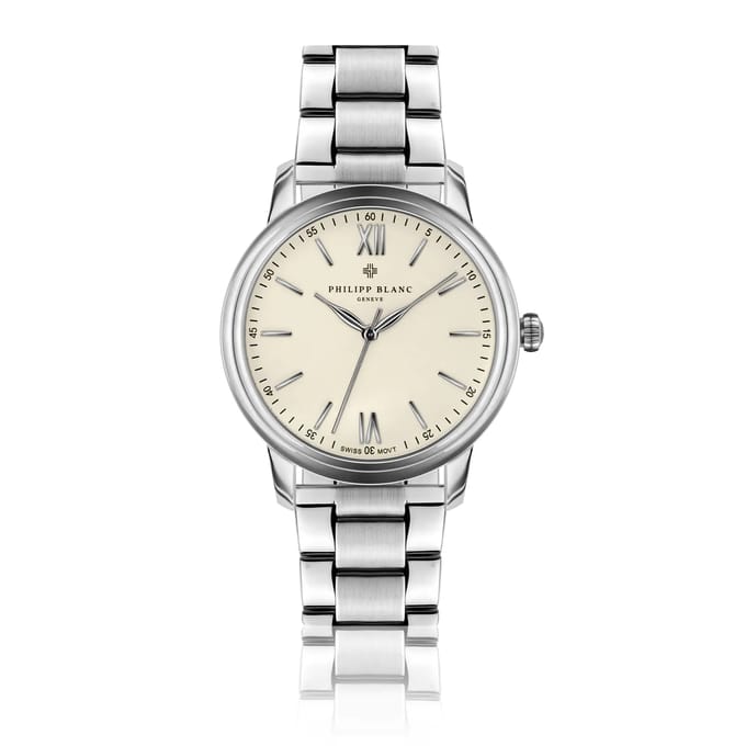 Zilveren horloge Philipp Blanc Geneva