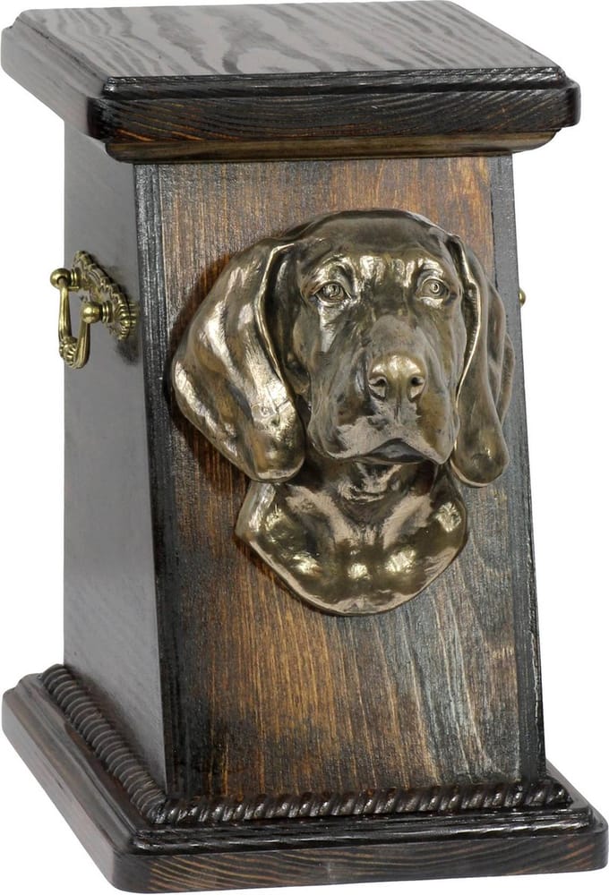 Elegante urn hond voor Weimaraner as met hondenbuste ter nagedachtenis