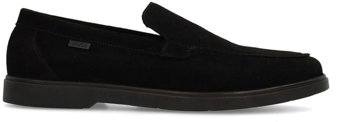 Manfield - Heren - Zwarte suède loafers - Maat 41