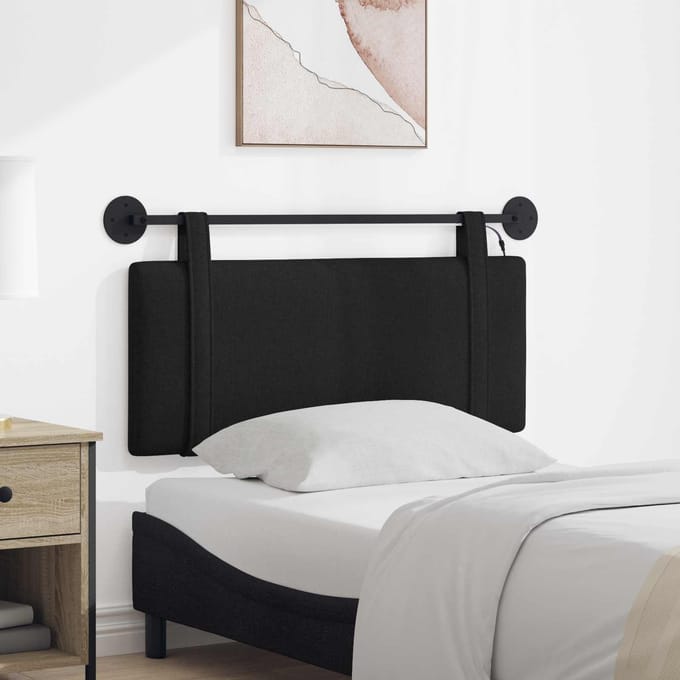 vidaXL - Hangend - hoofdbord - Zwart - Stof
