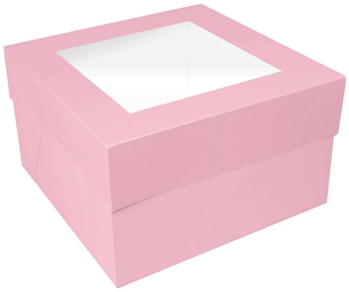 Simply Making Taartdoos Venster Lichtroze 35x35x15cm