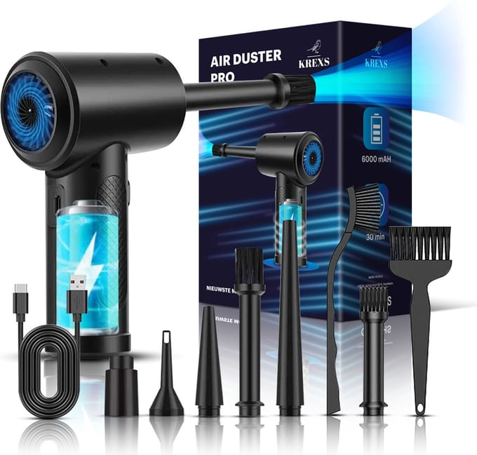 Krexs Air Duster - Perslucht - Stofreiniger - Compressed Air - Air Duster Computer - Oplaadbaar