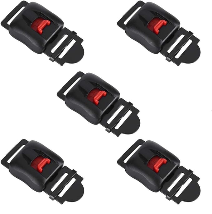 Dailygoods- Helmstrap Professionele Vervanging - Motorhelmgesp - Snelsluiting - Universeel - 5 Stuks - Kunststof/Metaal