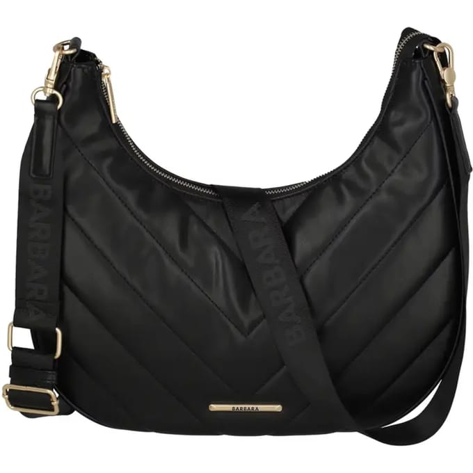 travelite schoudertas Barbara Cozy Hobo Bag Black zwart
