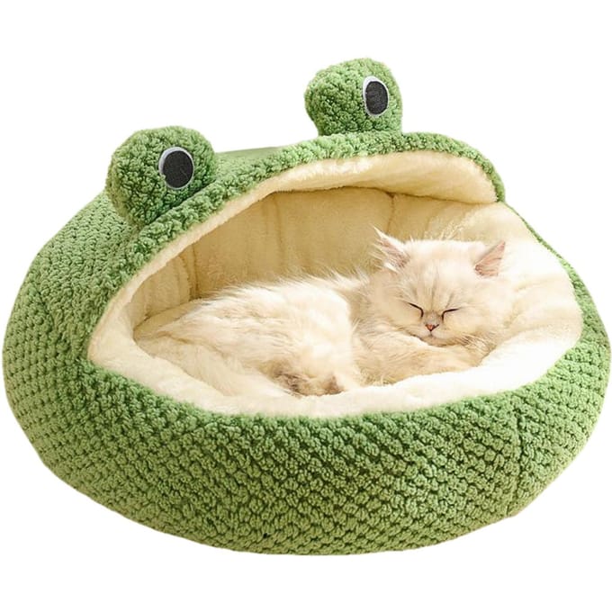 Groen Kattenbed Wasbaar Antislip Waterdichte Bodem Comfortabel Schattig Hond Kat Kitten Slaapbed voor Huis