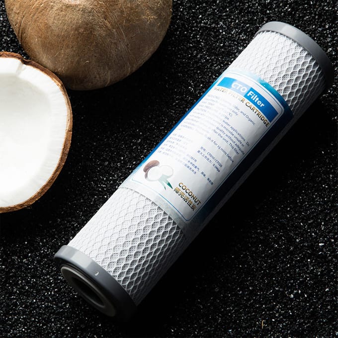 Waterfilterpatroon CTO Kokosnootschelp Actieve Kool Zuiveringspatroon voor 10in Filter