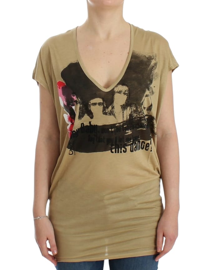 Costume National Beige motiefprint t-shirt