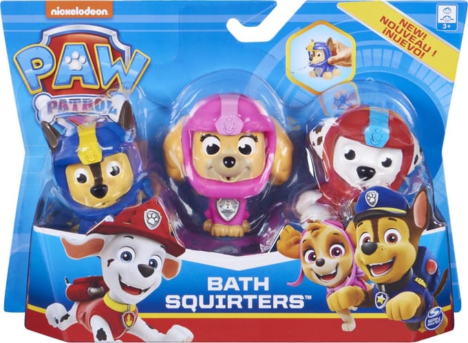 PAW Patrol - Badspeelgoed met Marshall Chase en Skye - 3 waterspuiters
