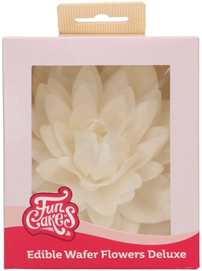 FunCakes Eetbare Bloemen Deluxe - Papieren Bloem - Dahlia Wit Groot - pk/1
