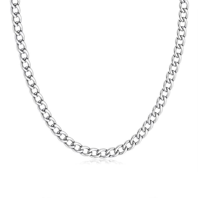 Twice As Nice Halsketting in edelstaal, gourmet 7 mm 50cm+5cm