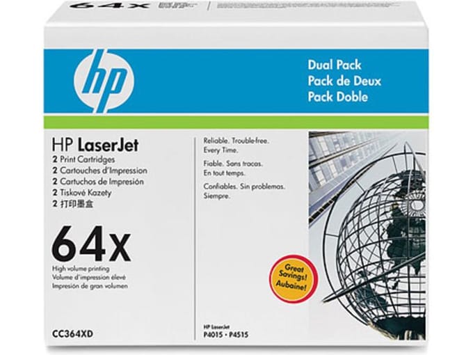 HP 64X (CC364XD) Toner 2x Zwart Hoge capaciteit - Multipack