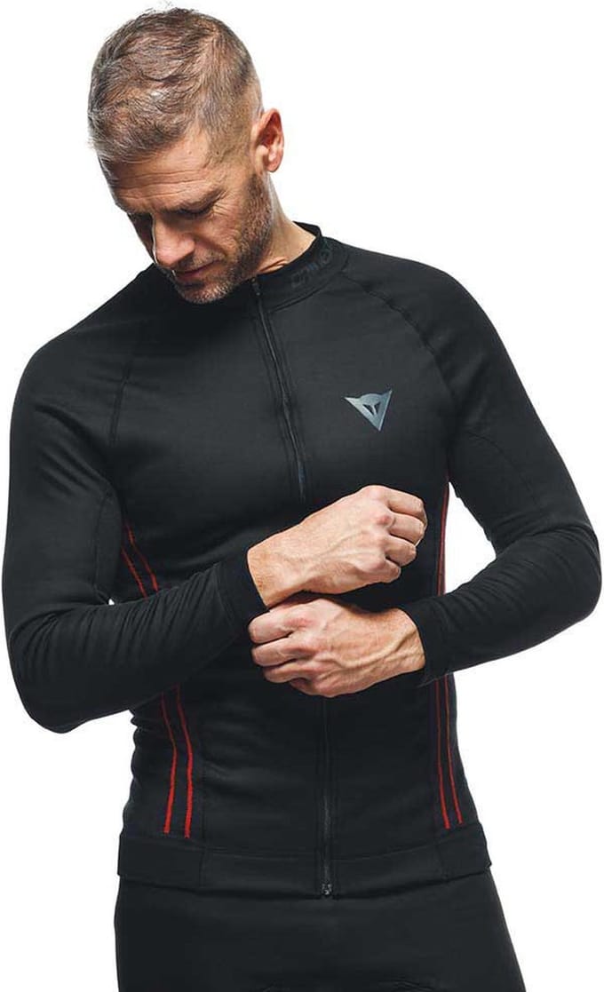 Dainese No-Wind Thermo LS Zwart Rood Base Layer -
