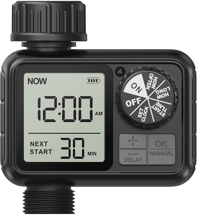 Irrigatiecomputer met Regenvertraging - Automatische Watertimer voor Tuin en Gazons
