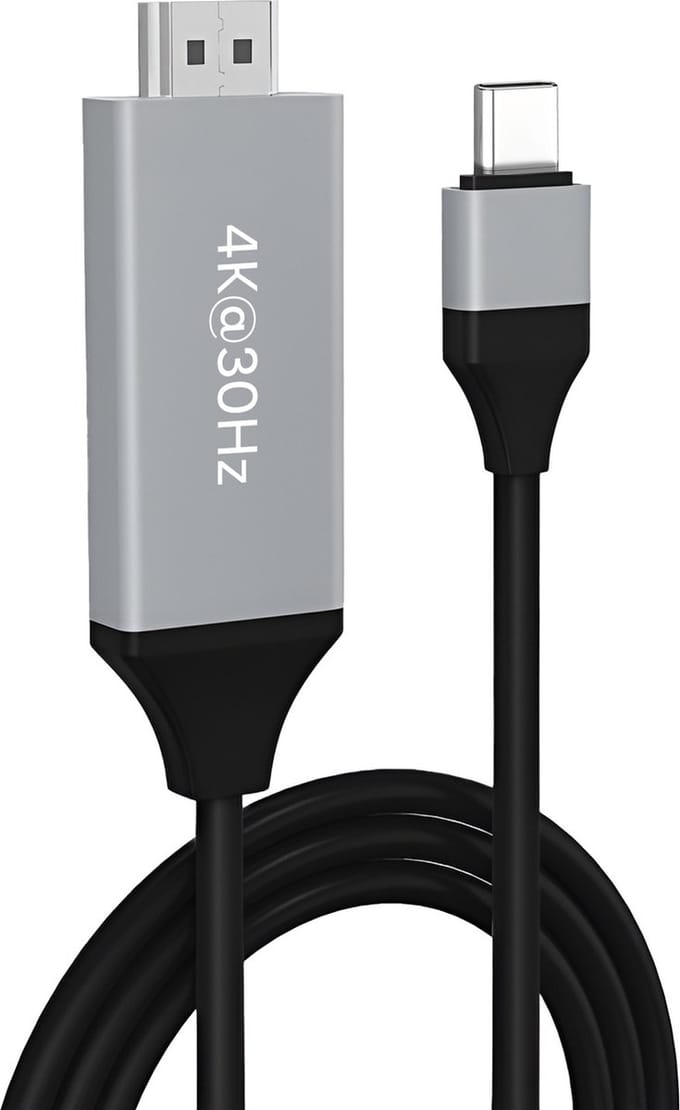 MMOBIEL USB-C naar HDMI Kabel 2m - 4K@30Hz - Thunderbolt 3 naar HDMI Adapter