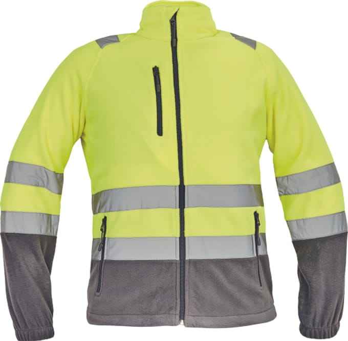 Cerva SEVILLA high-vis FLEECE jas 03460002 - HV Geel/Grijs - L