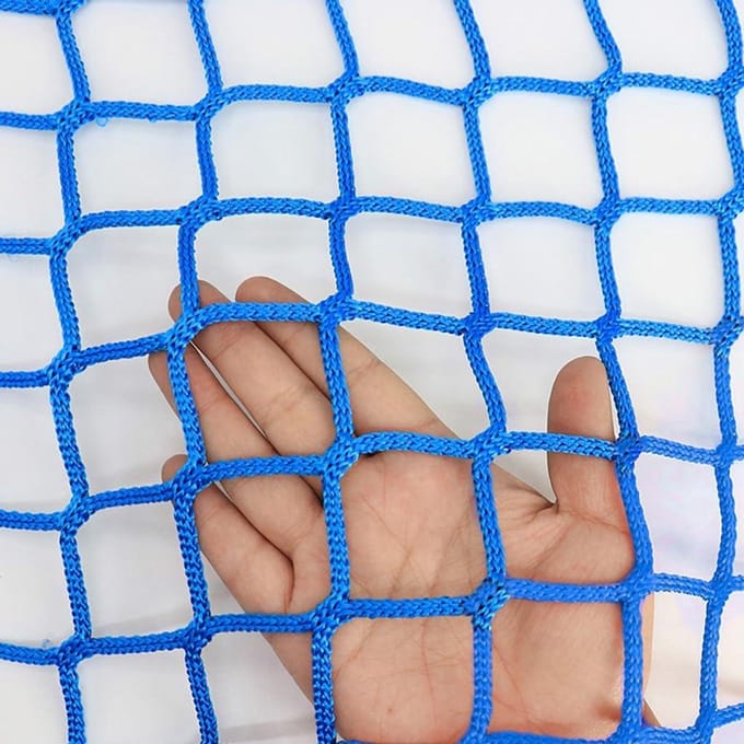 Polyester Touw Net - Veiligheidsnet Klimnet - Speeltuin Beveiligen - Knooploos Ontwerp - 05m x 1m - Blauw