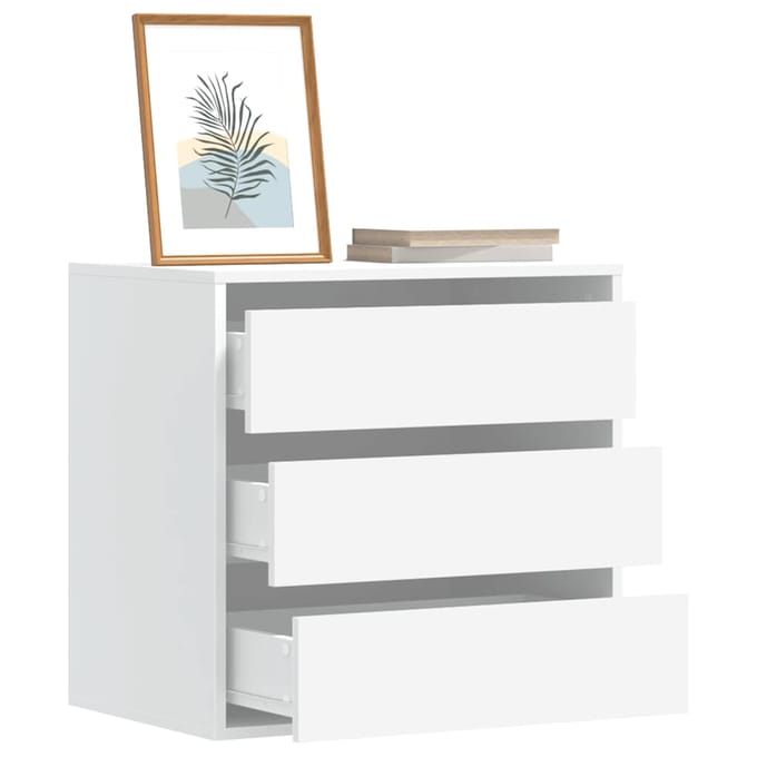 vidaXL - Ladekast - 60x41x58 - cm - bewerkt - hout - wit