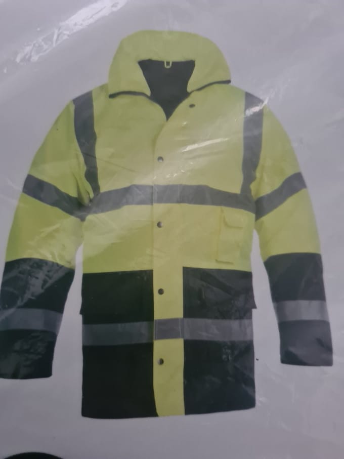Satexo Oxford Reflecterende Parka jas Geel/ Blauw Maat L