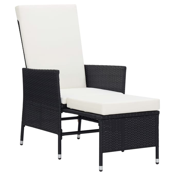 vidaXL - 2-delige - Loungeset - met - kussens - poly - rattan - zwart