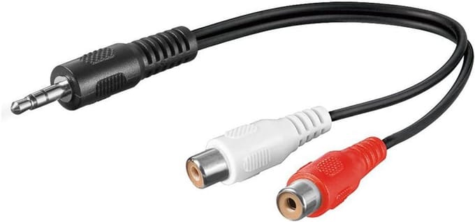 Audio Adapter Kabel - Stereo AUX RCA - Geluid Verbinding - Verwarring-vrij - Compact Ontwerp - Zwart