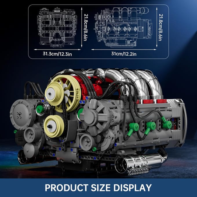 Mould King 10181 Technische Auto Speelgoed De Gemotoriseerde Flat Engine Bouwsteen Montage Auto Motor Baksteen Model Kinderen Kerstcadeau 10181