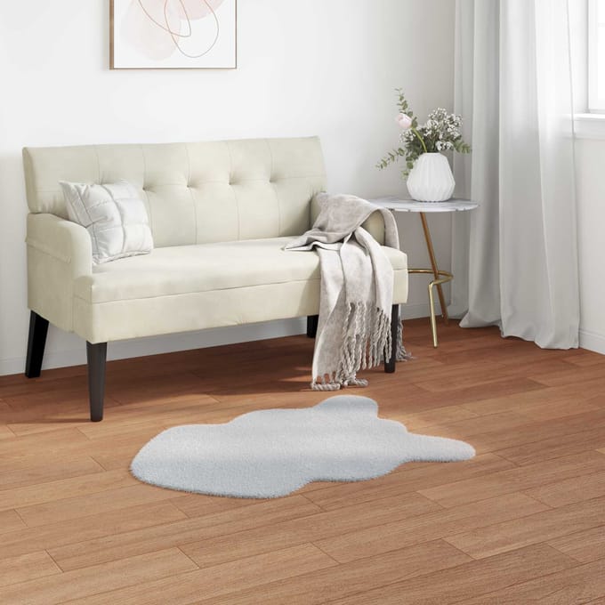 vidaXL - Antislip - vloerkleed - van - imitatie - konijnenbont - OLITE - Grijs