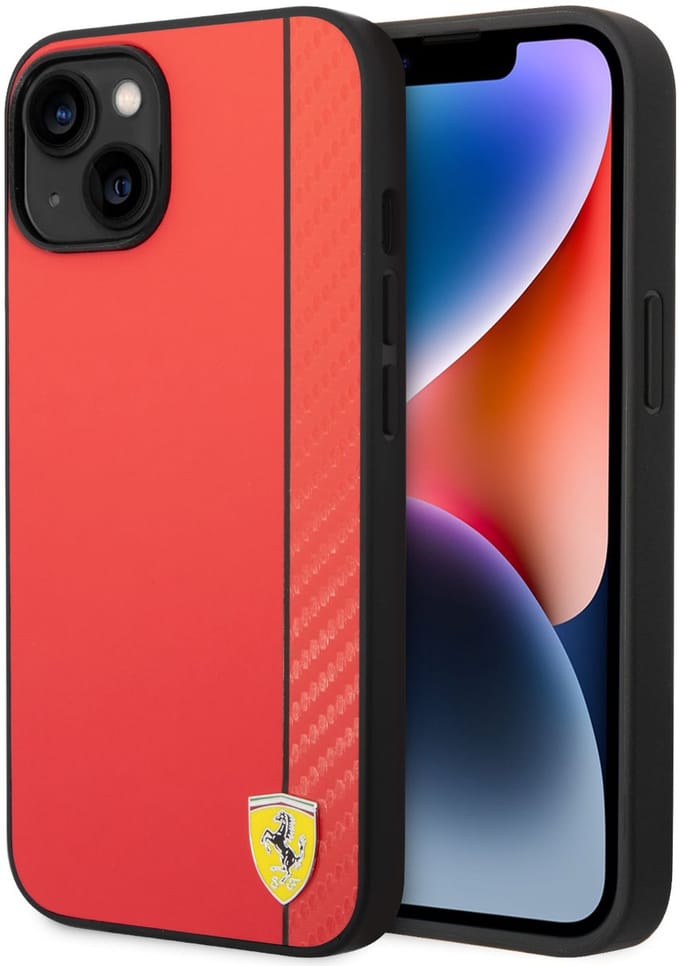 Ferrari Back Cover - iPhone 14 Plus & 15 Plus - Rood - Stoot- en krasbescherming - Sportief design