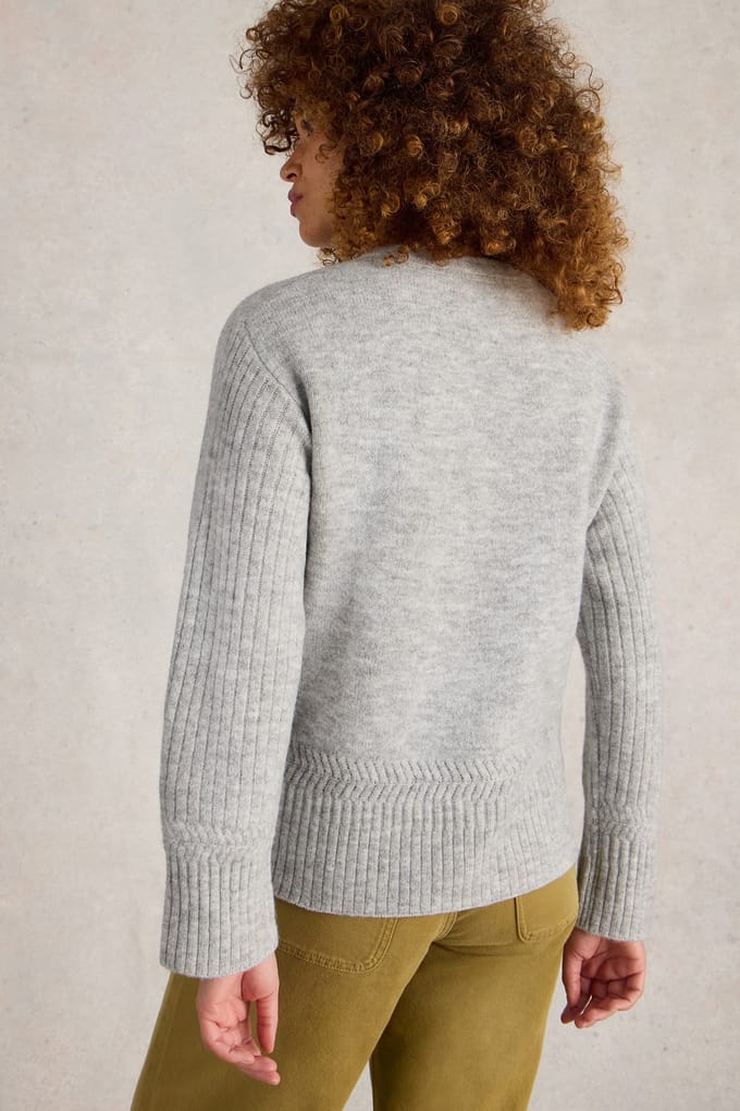 White Stuff Sophia Jumper Grey Marl Größe: 16 | Strickpullover Outlet | Damen | Grau