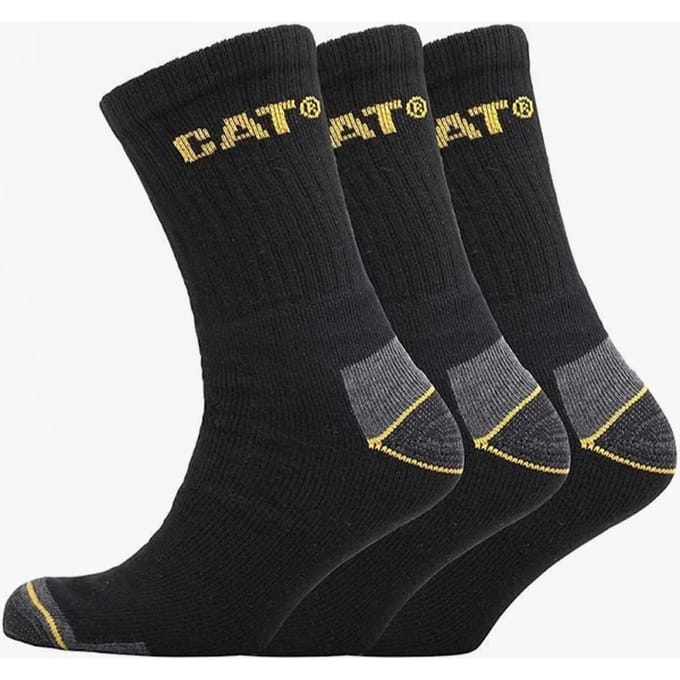 CAT CREW 3-PACK Heren Boot Sokken Zwart